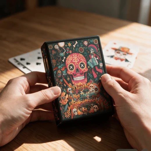 💀 Día de los Muertos Playing Cards – 54 Unique Skull Art Designs, Premium Blue Core Poker Deck