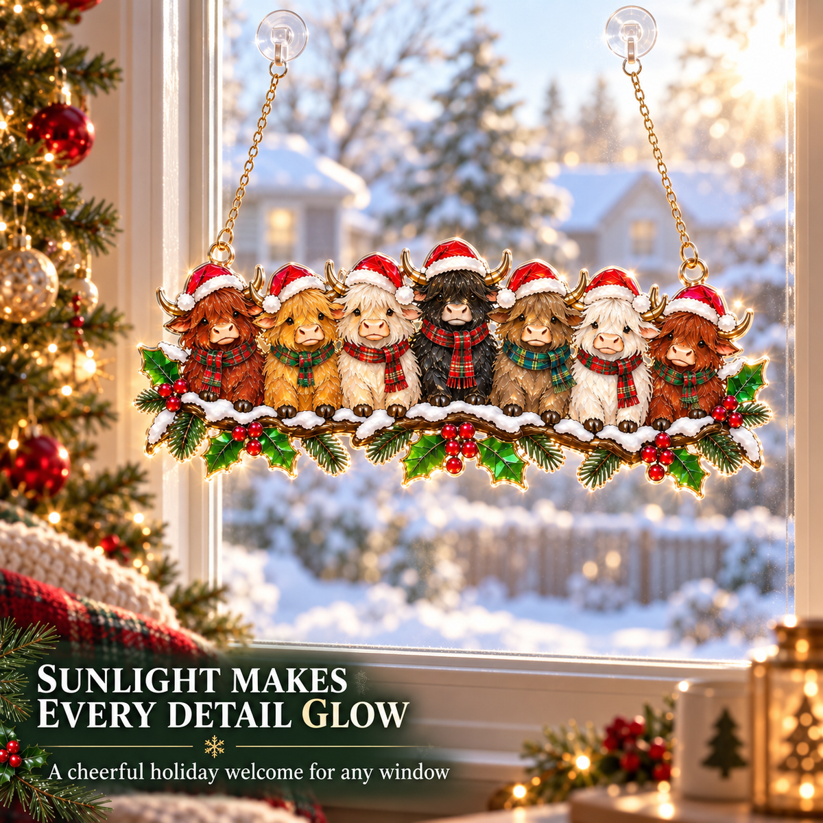 ✨ Whimsical Christmas Window Suncatchers – 11 Whimsical Stained-Glass Window Designs🎄