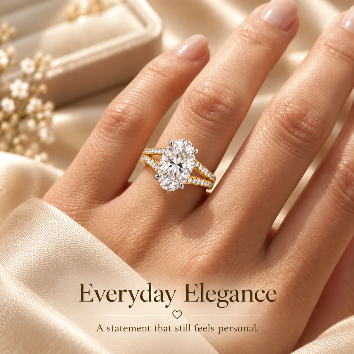 💍🔥 Last Day 90% OFF – Hidden Heart Oval Ring 💖 Two-Tone 14K Solid Gold