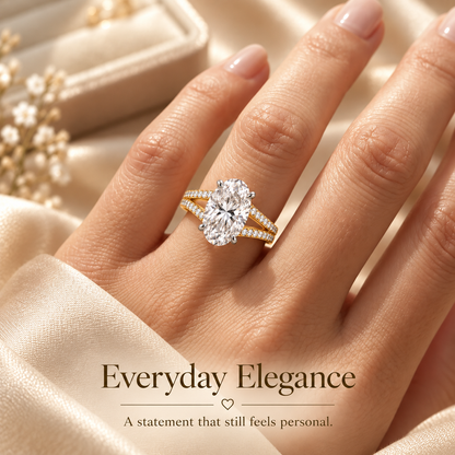 💍🔥 Last Day 90% OFF – Hidden Heart Oval Ring 💖 Two-Tone 14K Solid Gold