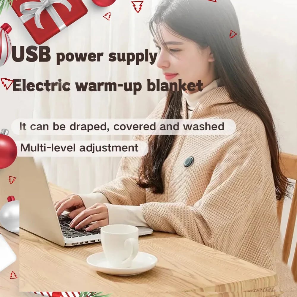 ❄️ LAST CHANCE 50% OFF - Heated Wearable Blanket – Stay Warm at Your Desk Without Bulky Layers 🔥