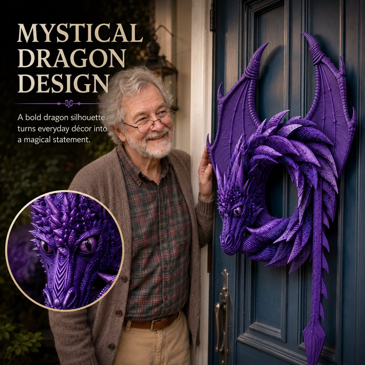 WreathsByWilburTM Handmade Dragon Wreath
