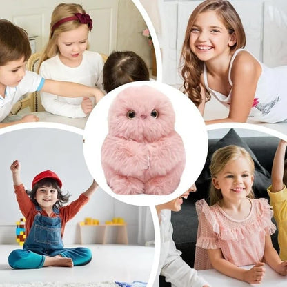 🦉 3-in-1 Interactive Owl Keychain – Talk, Sing & Turn Head – Cute Plush Pendant for Bags, Keys & Cars
