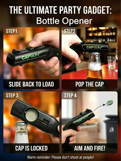 Stainless Steel & ABS Plastic Spring Mechanism Bottle Opener, Kitchen & Bar Utensil, Fun Gifts for Family Gatherings & Father’s Day (Red-Black)