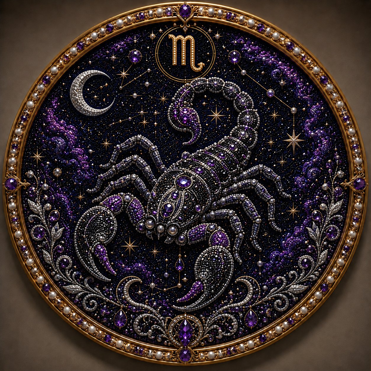 🔥HOT SALE 49% OFF – ✨ Premium 3D Pearl 12 Zodiac Signs Art Kit | Luxury Flocked Canvas with Scratch-Resistant Non-Fading Pearl Beads DIY Handmade Astrology Decor ♈🌙💎