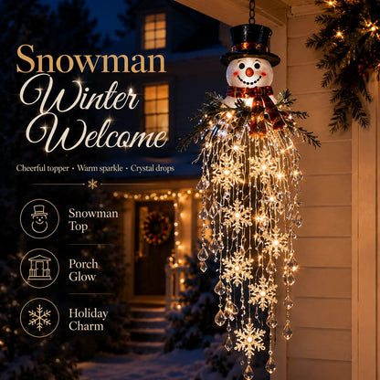 Crystal Cascade Christmas Light™ – Hanging Snowflake & Crystal LED Porch Décor ✨❄️