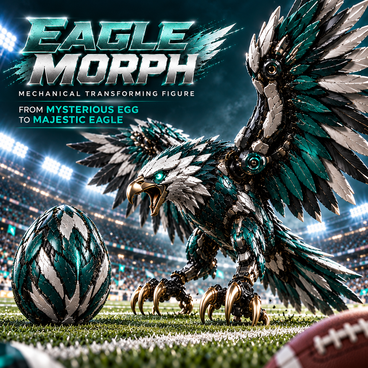 🦅⚡ EagleMorph – Egg to Eagle Transforming Mechanical Figure