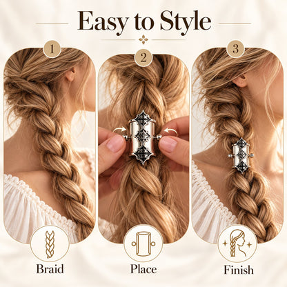 Handmade White Bronze Braid Cuffs — A Little Armor for Your Hair