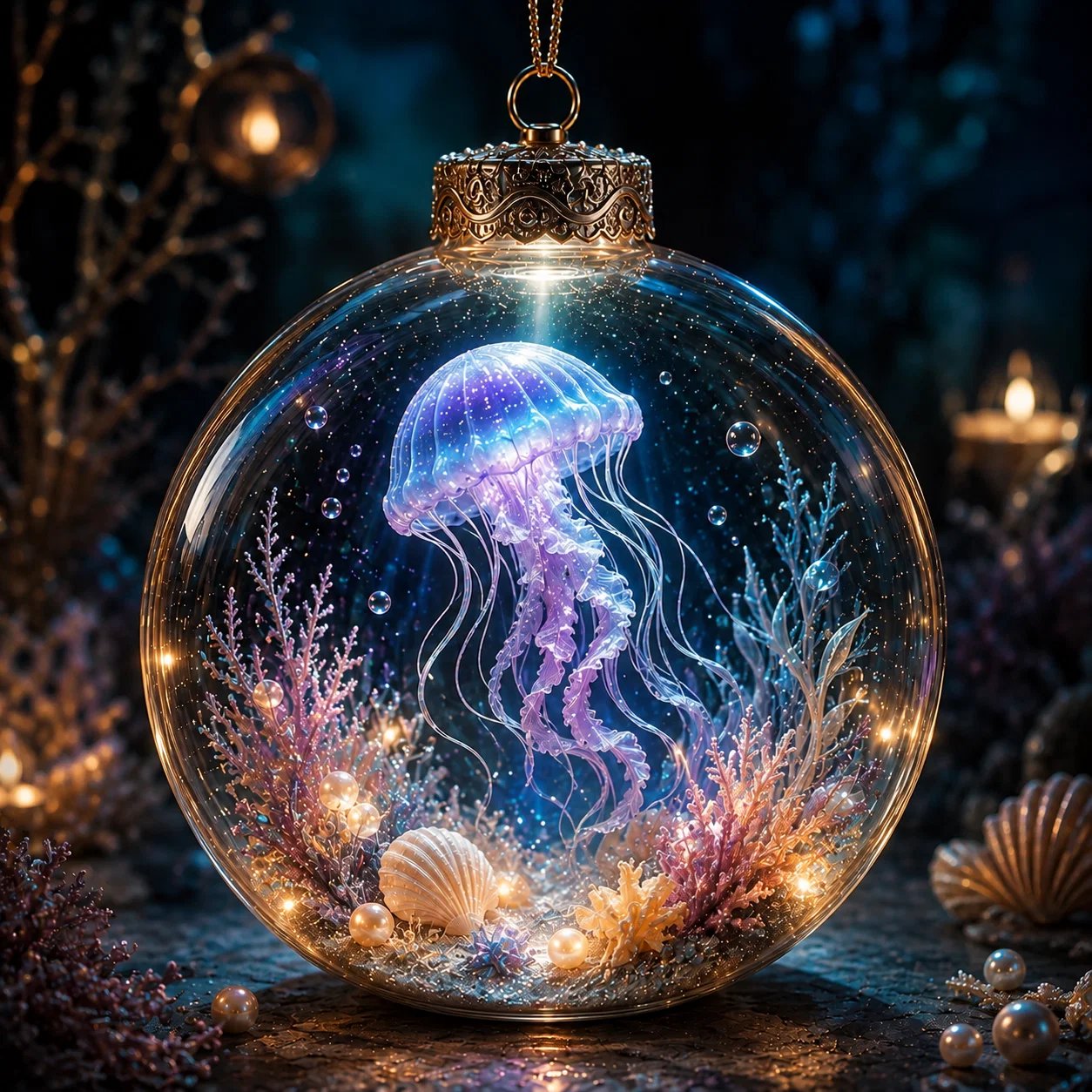 💙✨Ocean Series Illuminated 3D Model Decorations