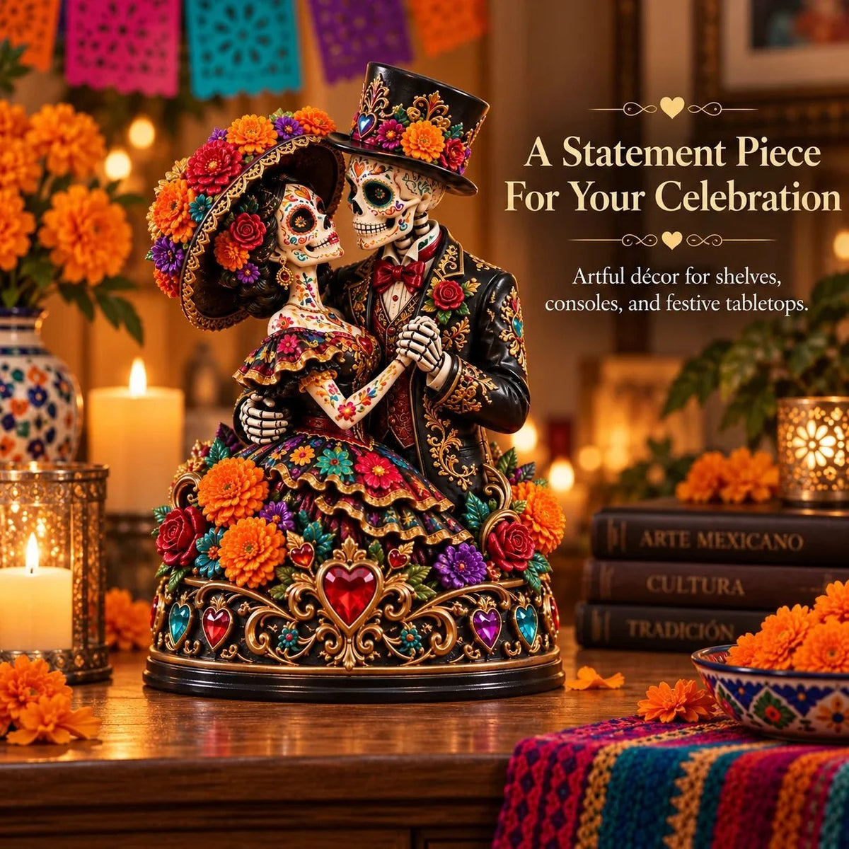 💀Day of the Dead Catrina Figurines – 3 Colorful Character Styles