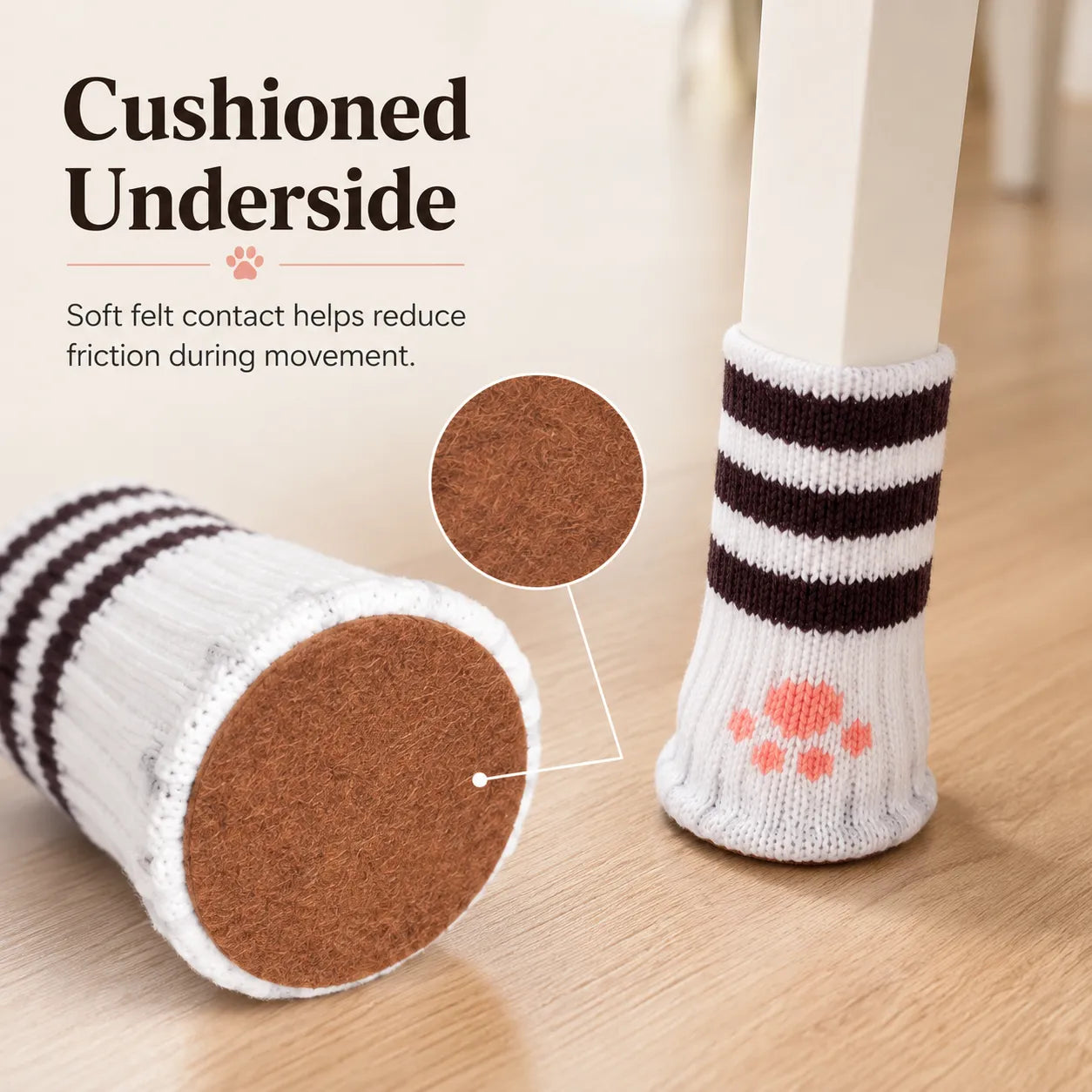 🐾 Chair Leg Floor Protectors | Pull-On Furniture Socks with Cushioned Bottom Pads for Quieter Movement & Everyday Floor Protection 🪑