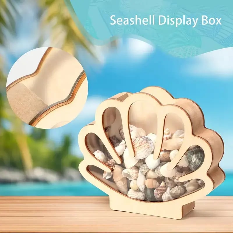 🌊 Ocean Memory Turtle Shadow Box – Coastal Seashell Display Keepsake for Beach Treasures & Travel Memories