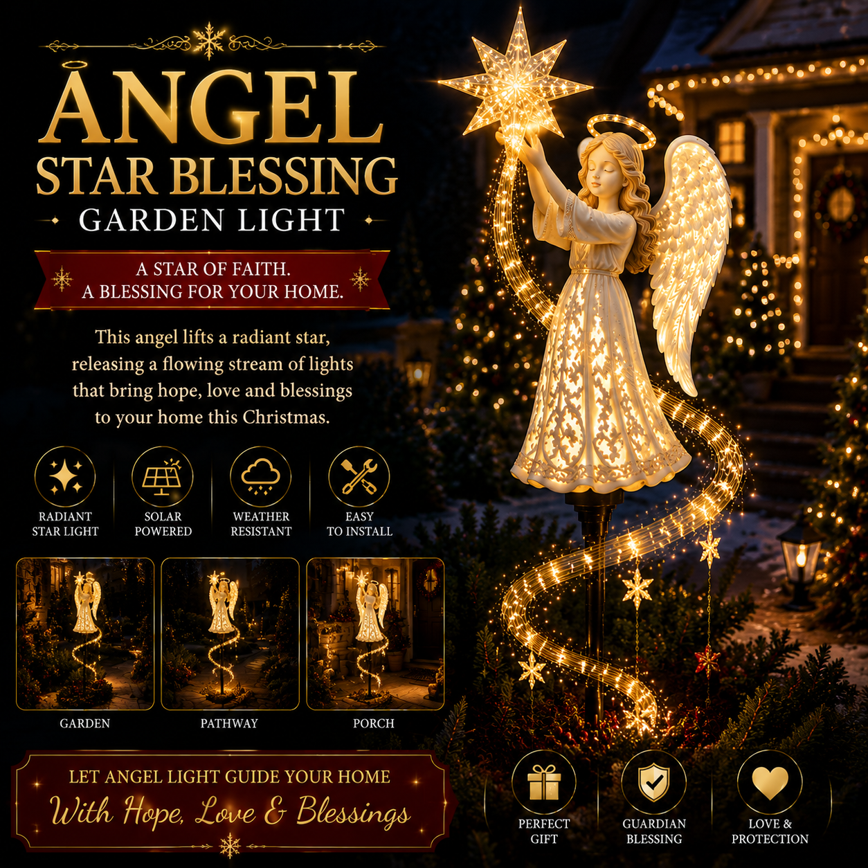 🔥Hot Sale 49% OFF-🎄Angel Star Blessing Garden Light👼