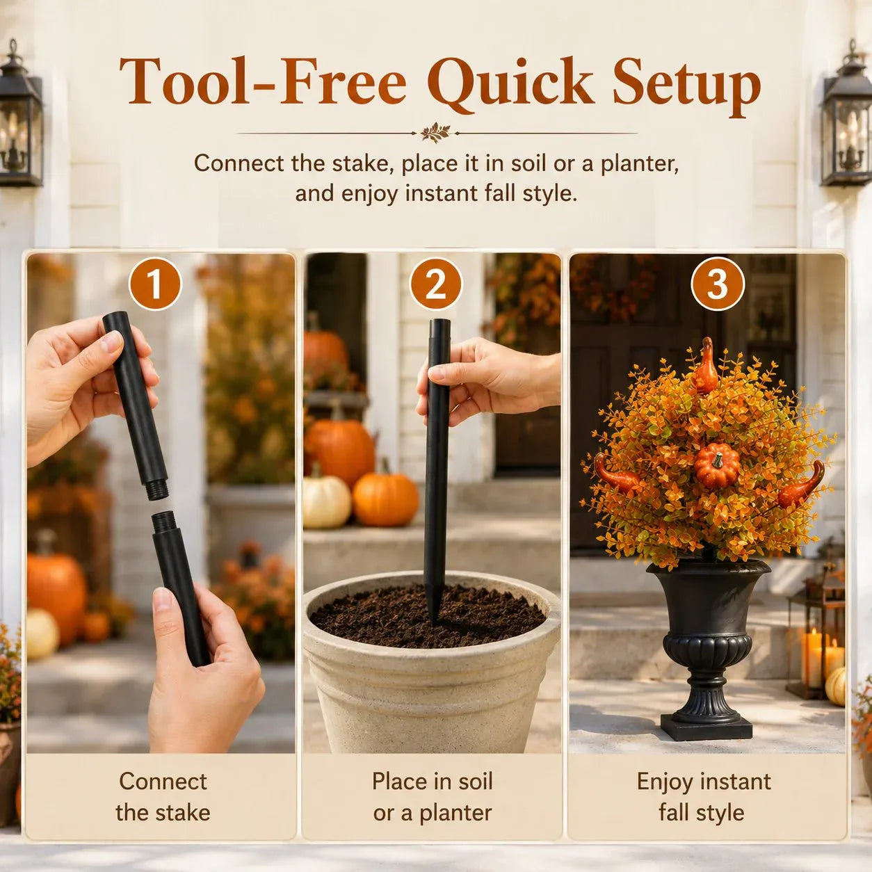 💥 LAST DAY 49% OFF🔥 Artificial Fall Pumpkin Tree Stakes