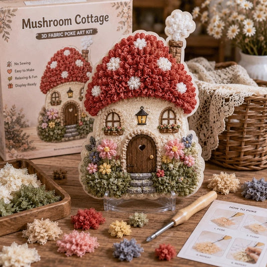 🔥Hot Sale 48% OFF - ✨Whimsical Village 3D Fabric Poke Art Kit