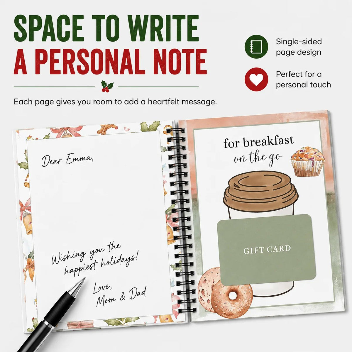 🔥𝗕𝗨𝗬 𝟮 𝗙𝗥𝗘𝗘 𝗦𝗛𝗜𝗣𝗣𝗜𝗡𝗚🎄Turn Gift Cards Into A Christmas Surprise - Spiral-Bound Christmas Gift Card Book🎁
