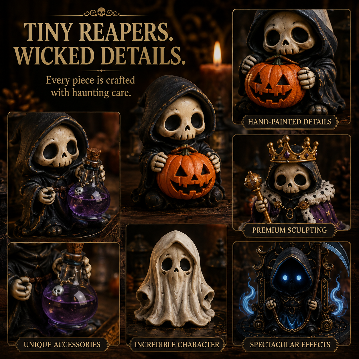 🔥Last Day 50% OFF-💀24 DAYS OF GRIM REAPER MISCHIEF|A Tiny Reaper Awaits Behind Every Door👻