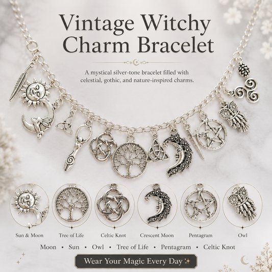 🔥Limited Time 60% Off✨Vintage Witchy Charm Bracelet-Wear Your Story. 7 Charms, 7 Meanings, One Bracelet.