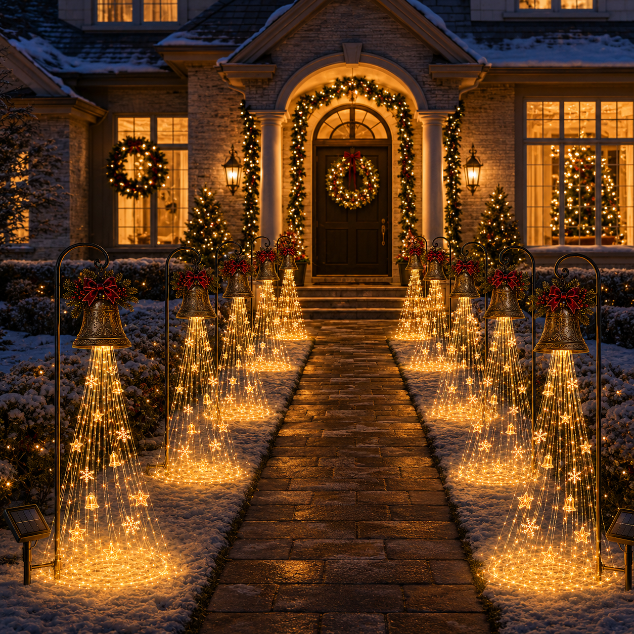 🔥Hot Sale 40% OFF🎄 Christmas Bell Cascade Solar Yard Light✨