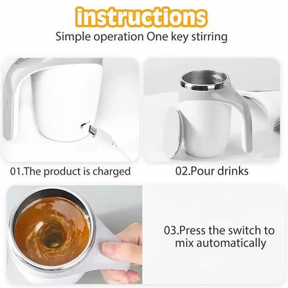 ☕ Automatic Stirring Electric Coffee Mug | 380ml Magnetic Rotating Reusable Travel Cup