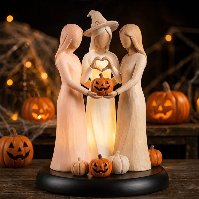 🔥LAST DAY 49% OFF - 🥰✨Light-Up Ghost Sisters Figurine