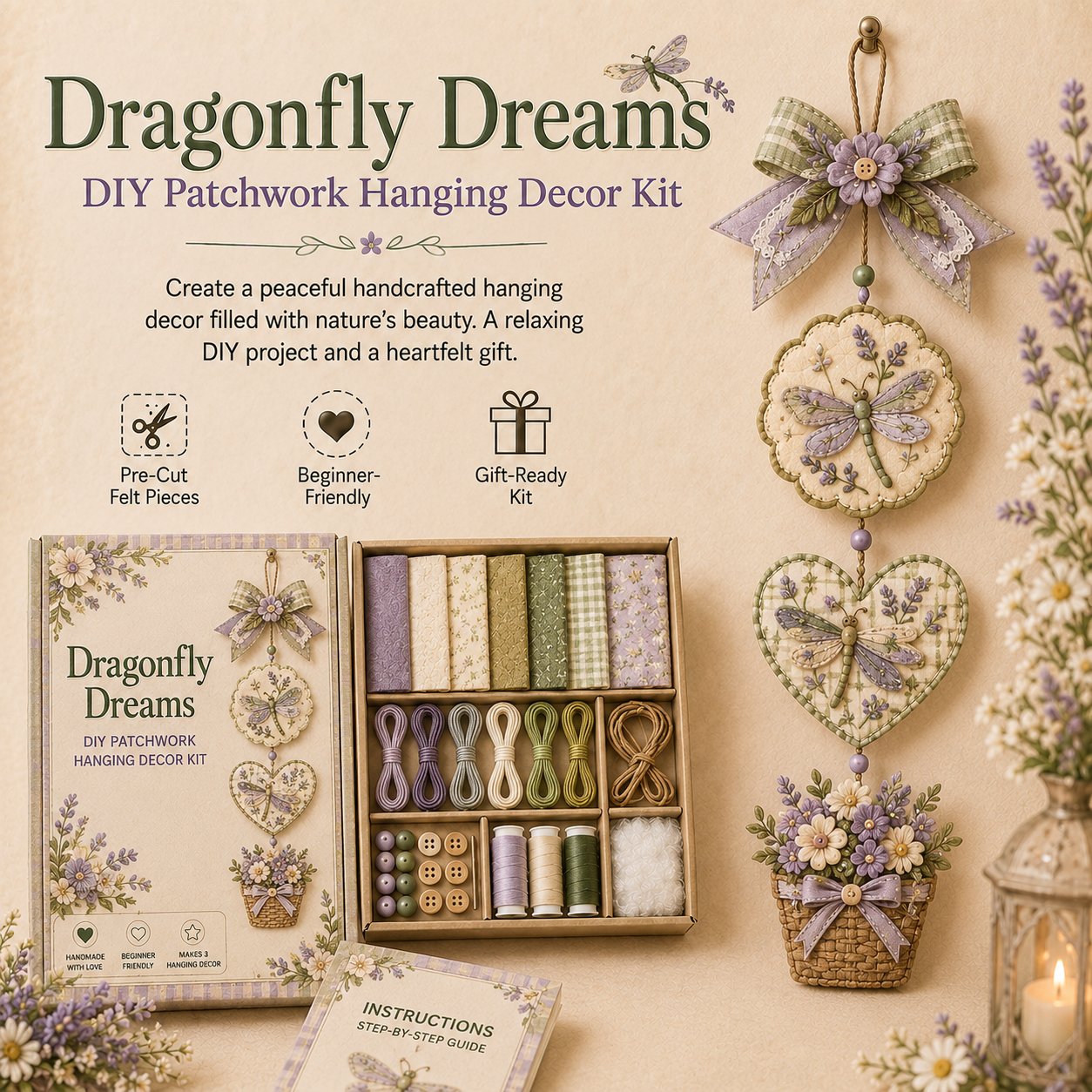 🔥Last Day BUY 3 GET 1 FREE✨ DIY Patchwork Hanging Decor Kit | A Heartfelt Handmade Decoration Full of Love & Memories