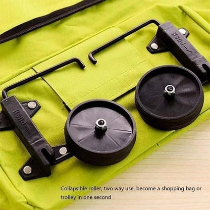 🛒 2-in-1 Foldable Rolling Shopping Trolley Bag -[49% OFF]- ✨ 23L Large Capacity Reduce Hand Strain