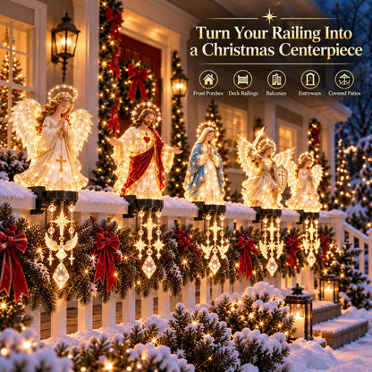 ✨ Heavenly Blessings Lighted Christmas Railing Collection – Peace, Love, Grace & Protection