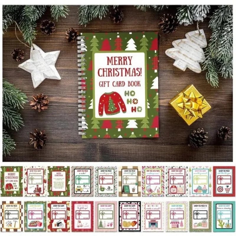 🔥𝗕𝗨𝗬 𝟮 𝗙𝗥𝗘𝗘 𝗦𝗛𝗜𝗣𝗣𝗜𝗡𝗚🎄Turn Gift Cards Into A Christmas Surprise - Spiral-Bound Christmas Gift Card Book🎁