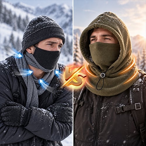 🔥Fleece Double Layer Integrated Mask Hat