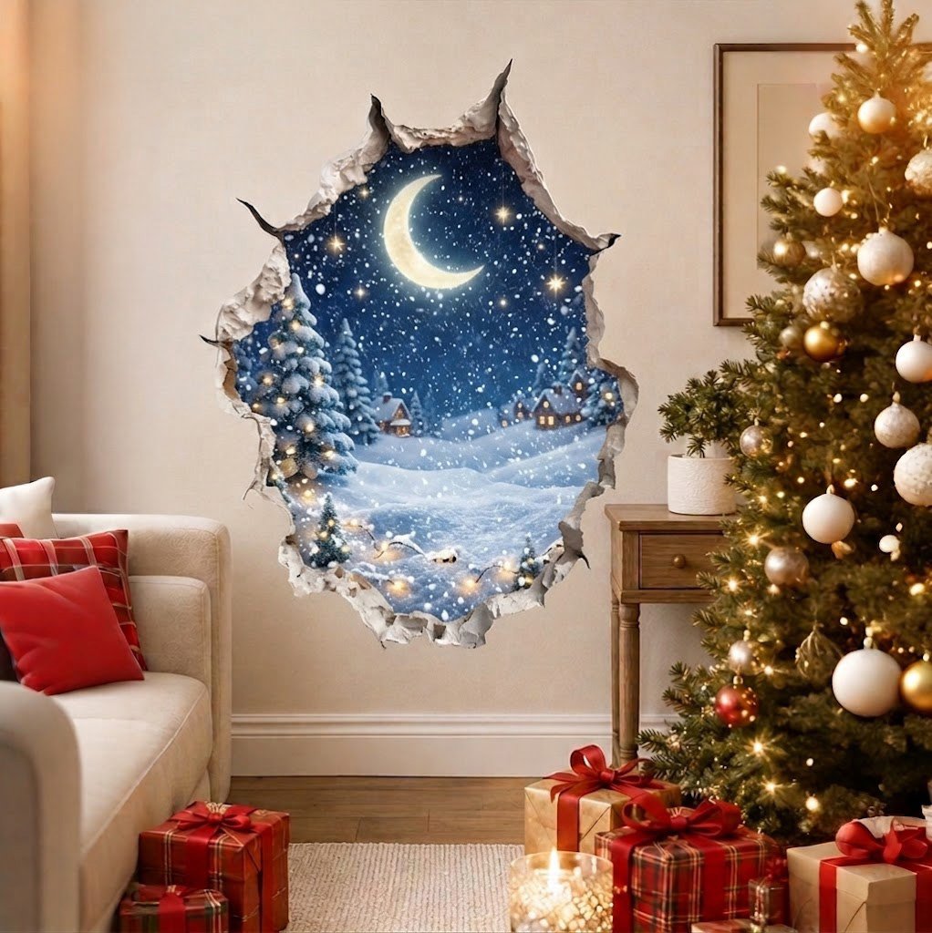 🔥Last Day 50% OFF-Creative 3D Christmas Santa Wall Sticker
