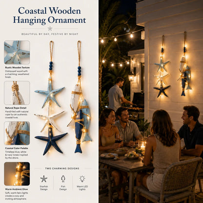 ⭐2026 PROMO CHAUDE🐟🌊Décoration lumineuse murale étoile de mer et poisson en bois style marin