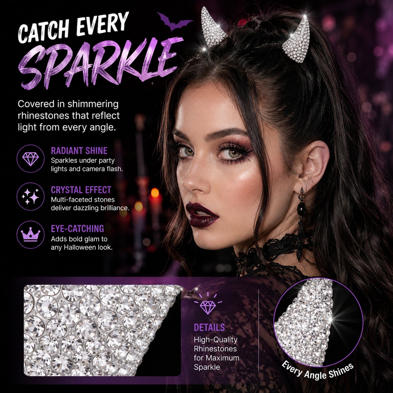 💥 LAST DAY 49% OFF - 😈✨ Cute Sparkle Magnetic Devil Horns