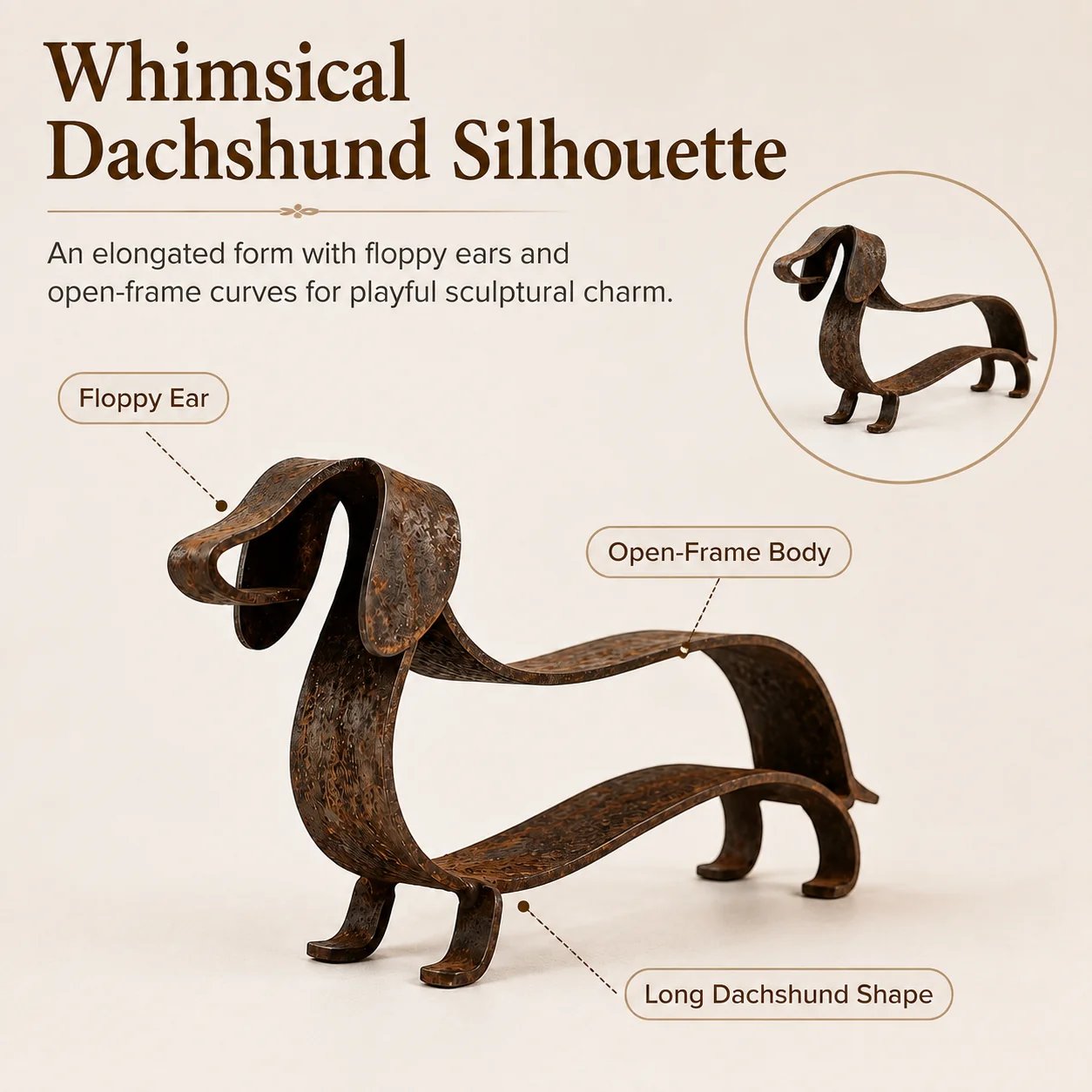 Rustic Charm, Dachshund Style — Metal Sculpture for Home & Garden  (📦Buy 2 Free Shipping)