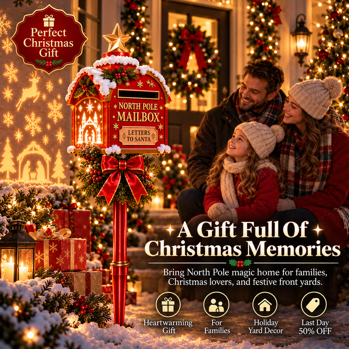 🔥 Last Day 50% OFF – 🎅Santa’s Magical North Pole Mailbox