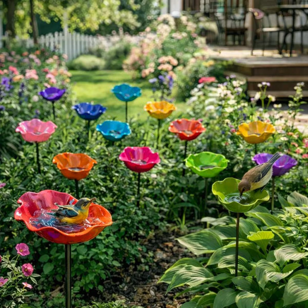 🔥2026 Muttertagsgeschenke 50% Rabatt🔥Handgemachter Blumen-Gartenstecker aus Metall🐦