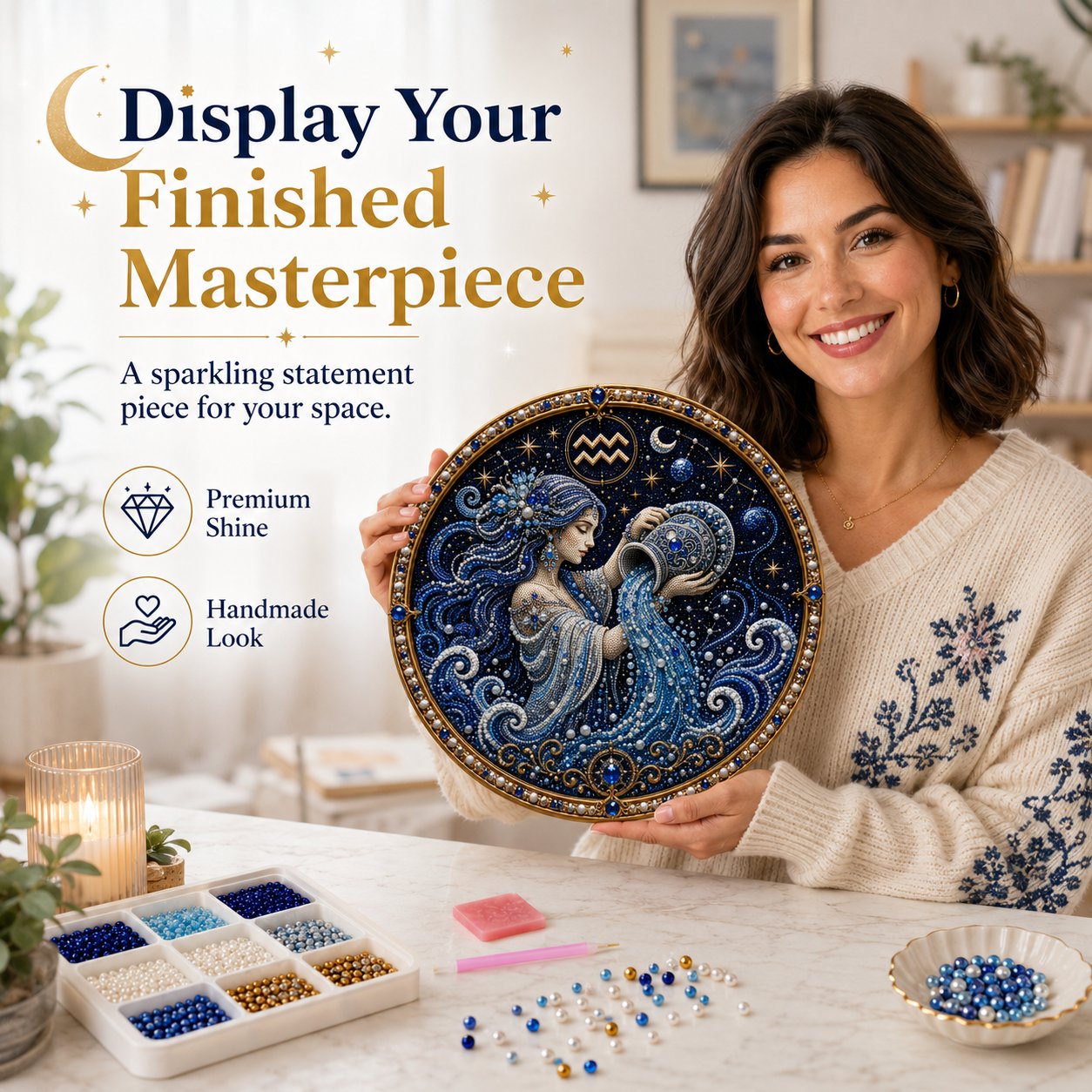 🔥HOT SALE 49% OFF – ✨ Premium 3D Pearl 12 Zodiac Signs Art Kit | Luxury Flocked Canvas with Scratch-Resistant Non-Fading Pearl Beads DIY Handmade Astrology Decor ♈🌙💎
