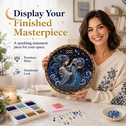 🔥HOT SALE 49% OFF – ✨ Premium 3D Pearl 12 Zodiac Signs Art Kit | Luxury Flocked Canvas with Scratch-Resistant Non-Fading Pearl Beads DIY Handmade Astrology Decor ♈🌙💎