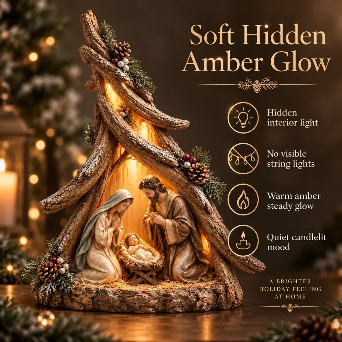 ⏰ LAST DAY 50% OFF - Old-World Lighted Nativity Trees