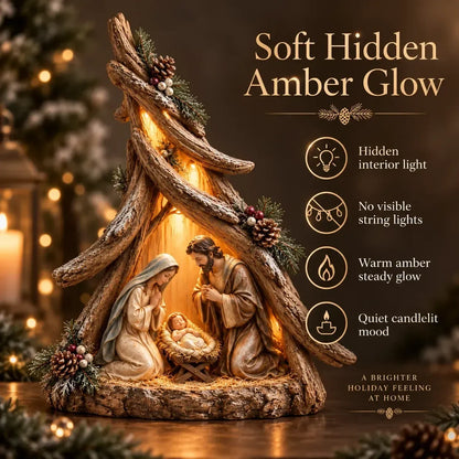 ⏰ LAST DAY 50% OFF - Old-World Lighted Nativity Trees