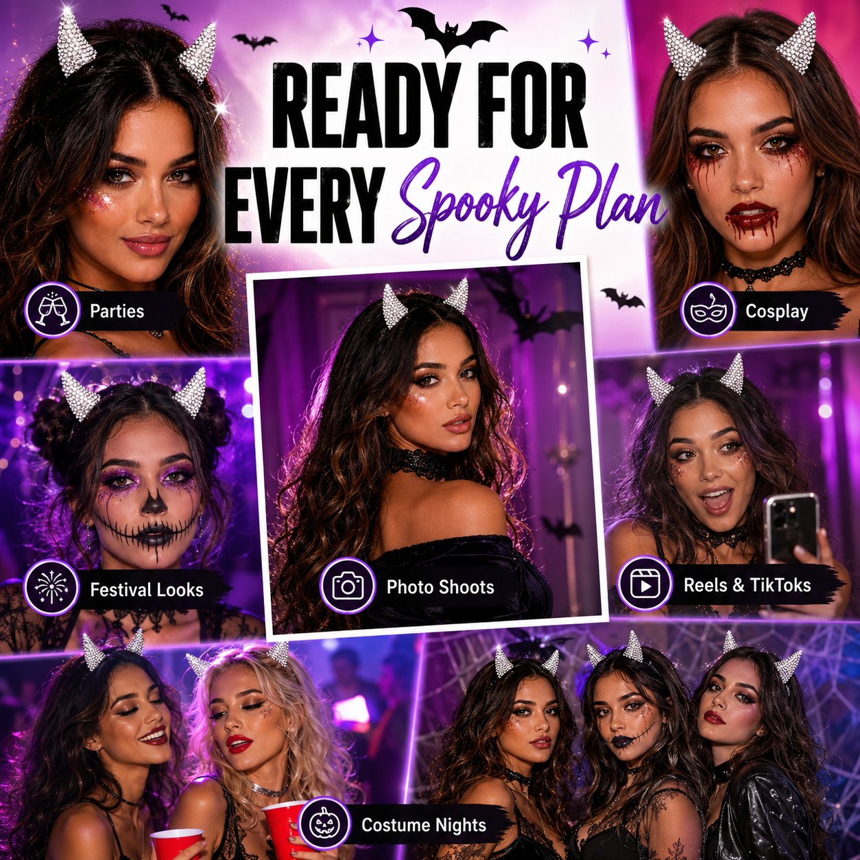 💥 LAST DAY 49% OFF - 😈✨ Cute Sparkle Magnetic Devil Horns