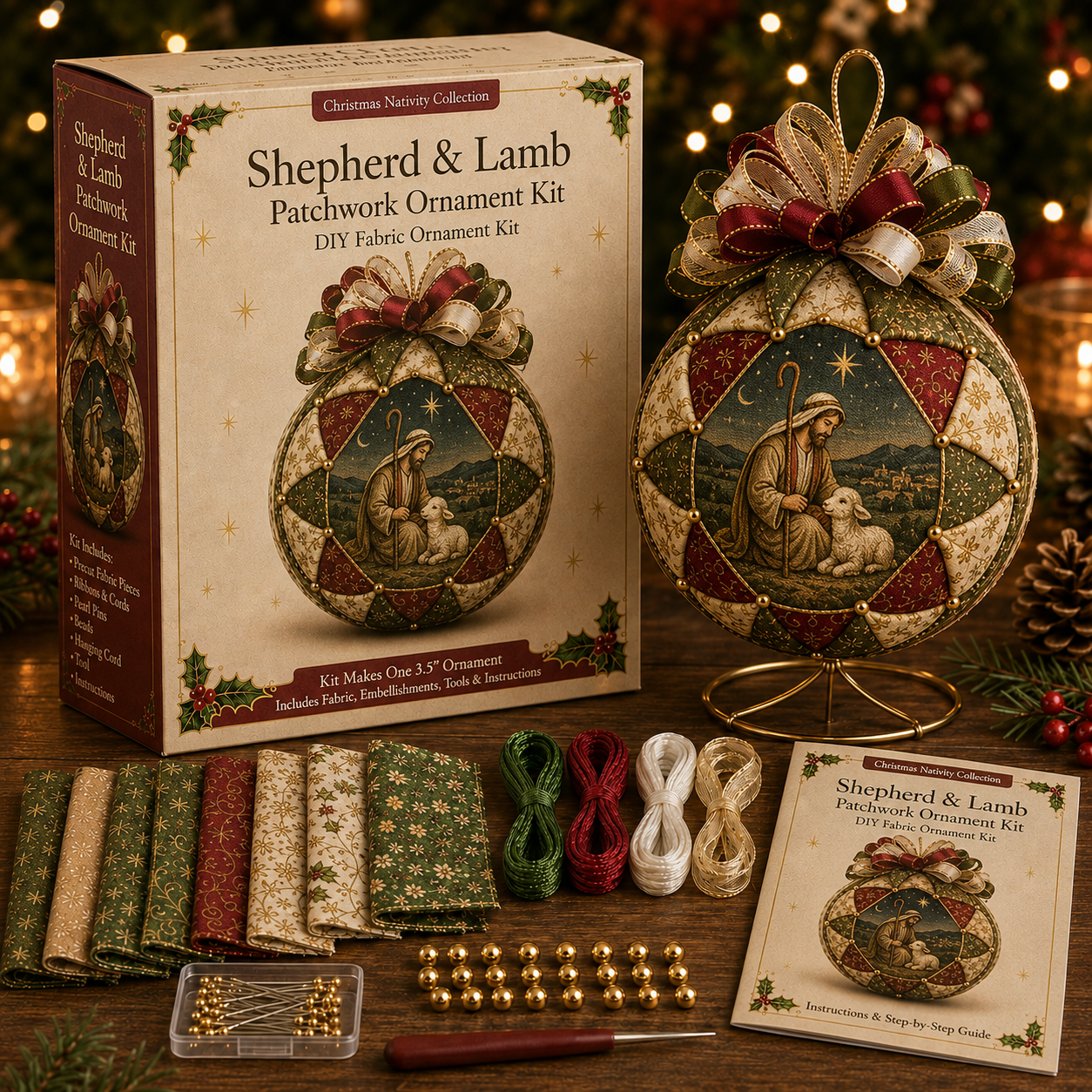 ONLY TODAY🎁 Buy 2, Get 1 FREE⛪ Christmas Nativity Patchwork Ornament DIY Kit