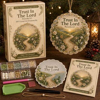 🔥49% Off Last Day - BUY 2 GET 1 FREE（3PCS)✝️ Psalms of Comfort & Strength Pearl Diamond Art Hanging Ornament Kit
