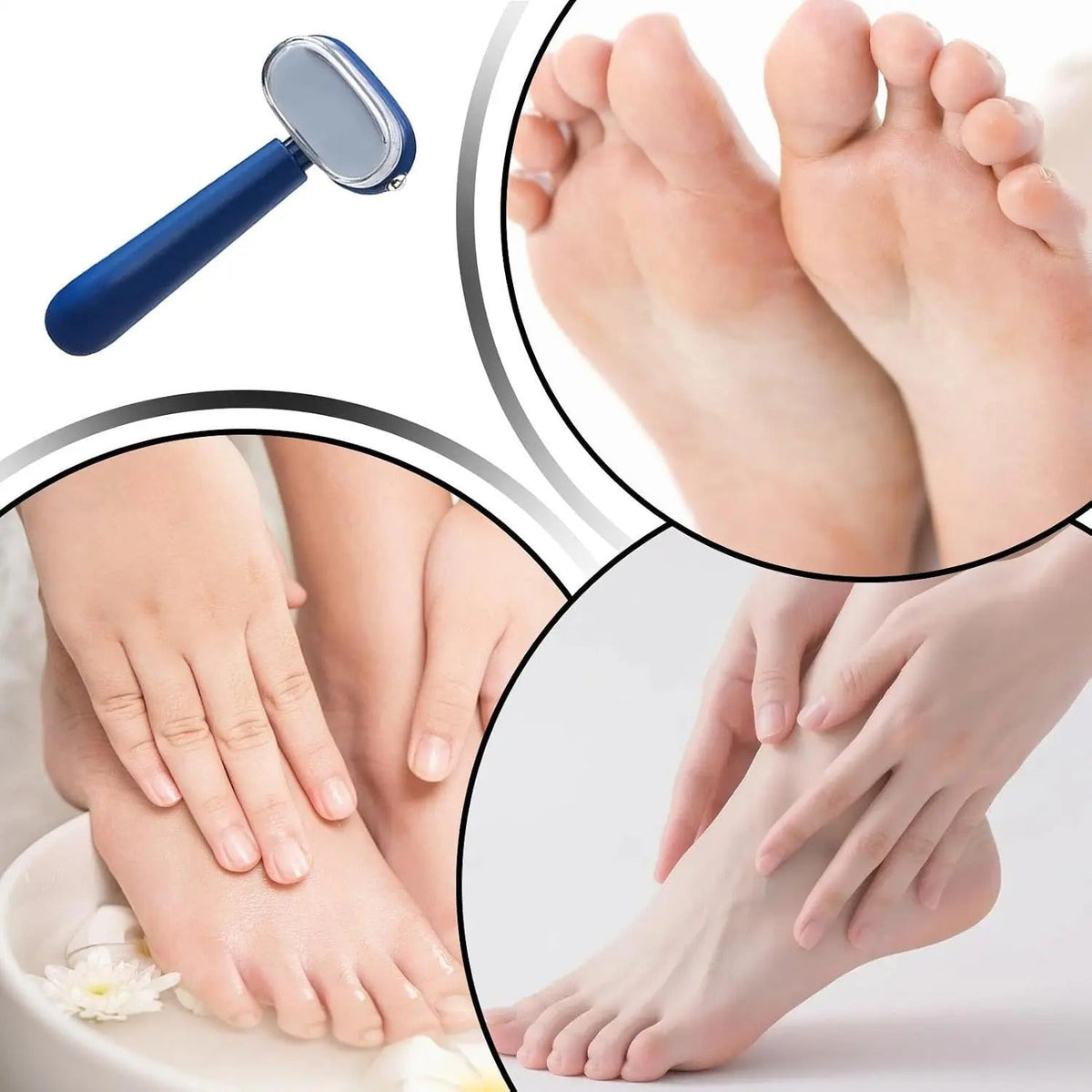 Dual‑Sided Foot Callus Remover, Replaceable Stainless Steel Blade Foot Scraper, Portable Manual Dead Skin Corn Remover, Safe Heels Exfoliator Pedicure Tool for Thick Hard Cracked Skin