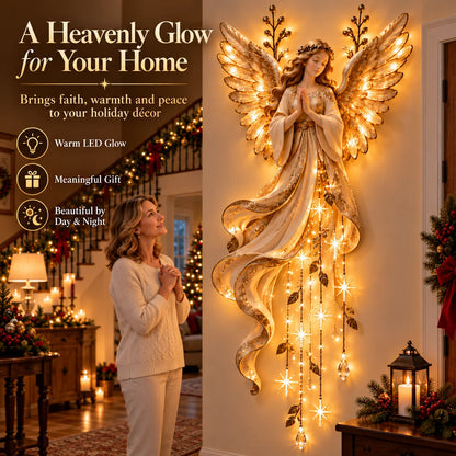 ✨Last Day 49% OFF👼Guardian Angel Starfall Cascade™ – Lighted Faith & Blessing Christmas Wall Decor✨