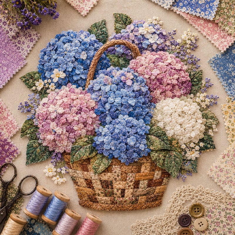🔥LAST DAY 50% OFF - 🌸Floral Basket Patchwork DIY Kit | 3D Layered Fabric Flower Art Craft for Home Decor & Gifts