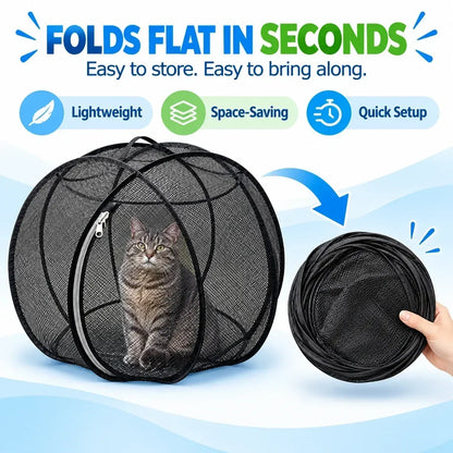 🐱🌿Rolling Mesh Cat Playpen