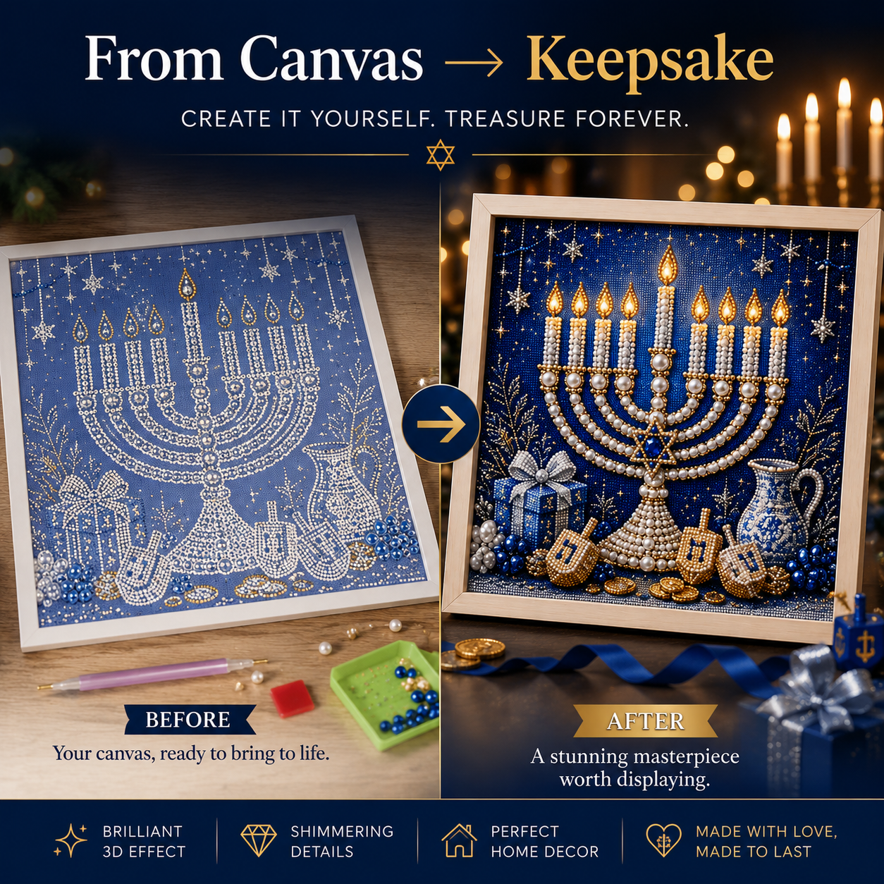🎁DIY Hanukkah Pearl Art Kit ✨