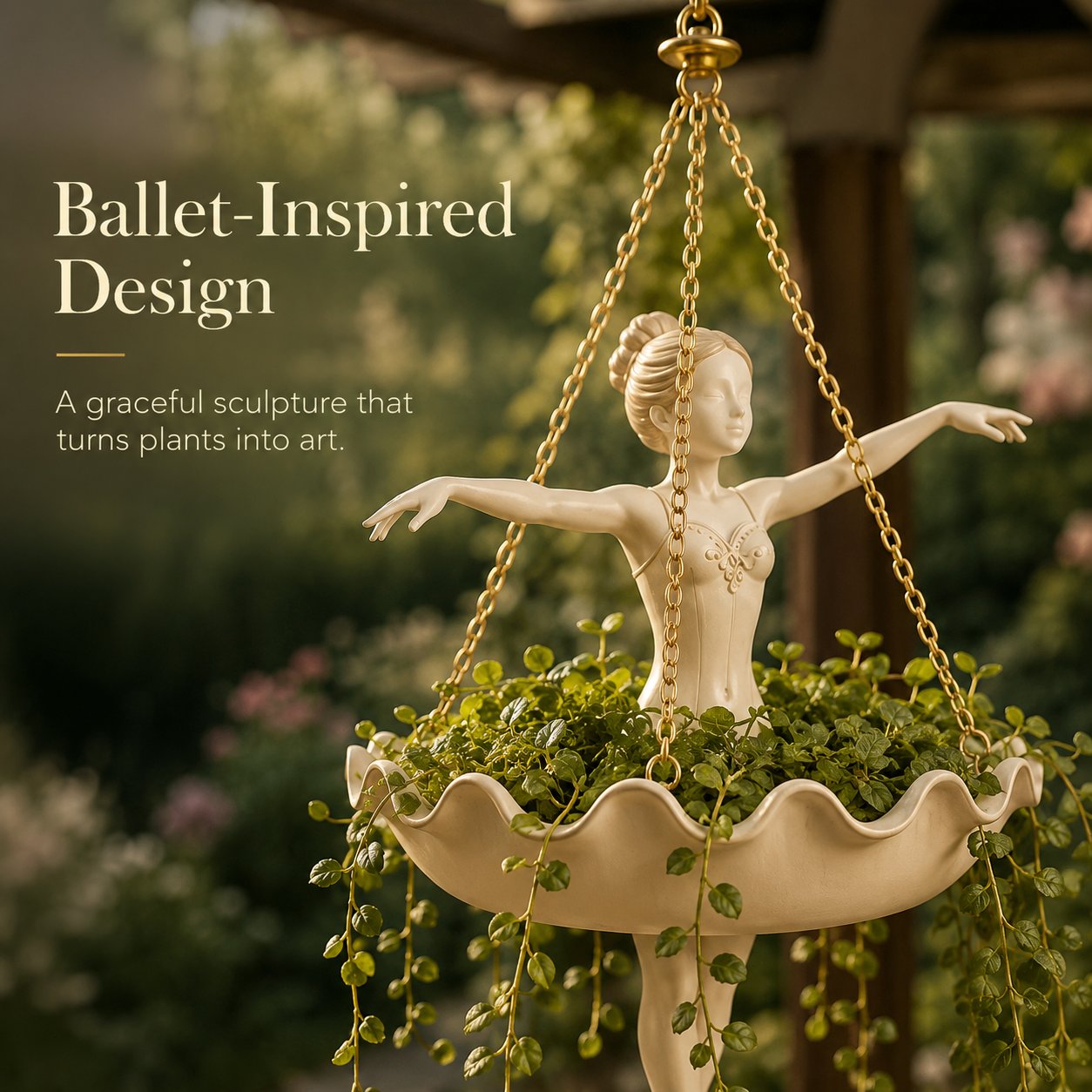 💃 Ballet Dancer Hanging Planter –🌿Elegant Garden Decor for Porch & Patio