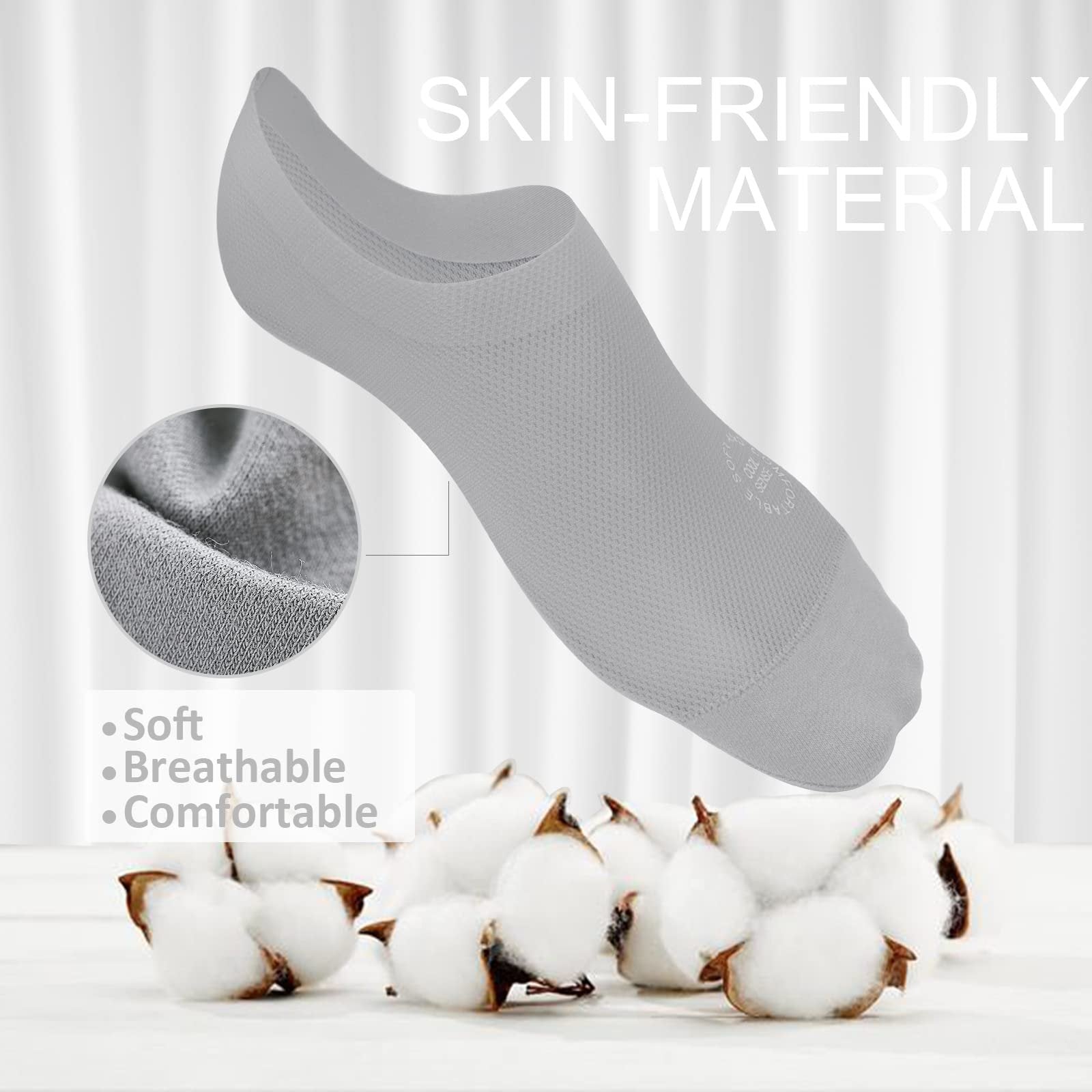 🔥HOT SALE🔥🔥 3-Pair Invisible Grip Socks Pack 🧦 – Breathable Low-Cut Anti-Slip Sweat-Absorbing Design